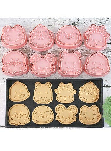 Mini Animal Cookie Cutters Set, 3D Raised Design Animal Embossing Stamps, 3D Embossing Cutters For Biscuit Fondant Cheese Baking, Children's Baking Set.