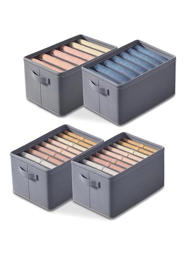 Wardrobe Clothes Organizer 4 Foldable Fabric Drawer Storage Box For Clothes Clothes With Handles And Closet Storage Used For Storage Of Jeans&atilde;&euro; Dresses &atilde;&euro;Sweaters&atilde;&euro;And TShirts