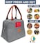 MahMir Insulated Lunch Bag for Men Women Kids with Strap Handles, Wide Open Easy to Clean Insulated Lunch Bag Box for Office Work School Picnic Travel, Leakproof Thermal Cooler Insulated Lunch (Grey)