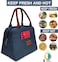 Insulated Lunch Bag for Men Women Kids with Strap Handles, Wide Open Easy to Clean Insulated Lunch Bag Box for Office Work School Picnic Travel, Leakproof Thermal Cooler Insulated Lunch (Navy Blue)