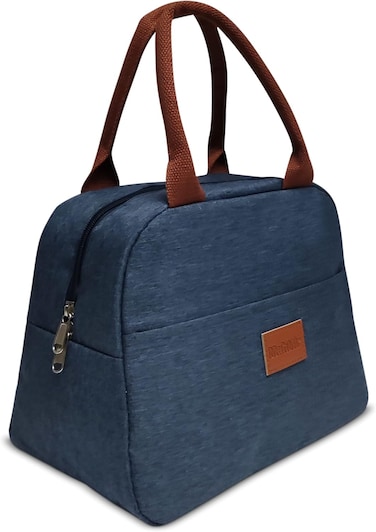 Insulated Lunch Bag for Men Women Kids with Strap Handles, Wide Open Easy to Clean Insulated Lunch Bag Box for Office Work School Picnic Travel, Leakproof Thermal Cooler Insulated Lunch (Navy Blue)