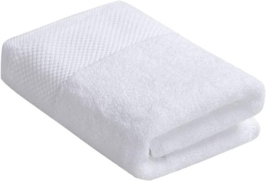 ماهمير مناشف حمام بيضاء فاخرة كبيرة - قطن مصري دائري   منشفة حمام عالية الامتصاص من مجموعة المنتجعات الصحية للفنادق   70 × 140 سم   (ابيض، عبوة من منشفة واحدة))