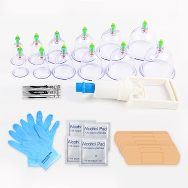 GENERIC 12 PCS Vacuum Cupping Set Health Care Vacuum Cupping Portable Body Relaxation Massage Therapy Kit Chinese Cupping Cups SC89