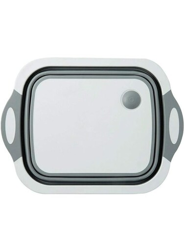 sunnyroom Folding Cutting Board With Basket   Collapsible Dish Tub with Draining Plug   Colander Fruits Vegetables Wash and Drain Sink Storage Basket