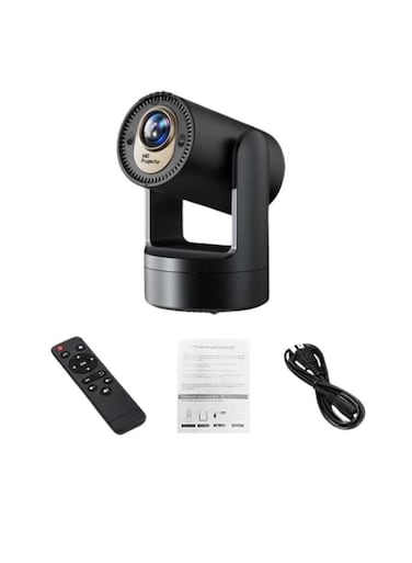 Borrego Smart7 Mini Rechargeable Projector Portable 4K Supported Smart Projector with Built in Battery WiFi Bluetooth and Remote Control for Home Cinema Bedroom and Outdoor Movies
