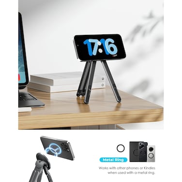 Portable Computer Stand with Magnetic Phone Holder for Ergonomic Workspace