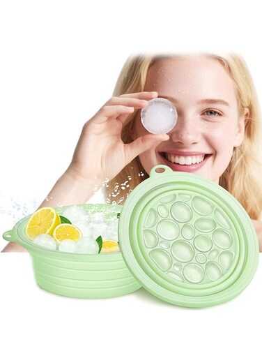 Ice Face Bowl, Puffiness Relief, Skin-Soothing Ice Basket with Built-In Ice Tray, After Sun Care, Quick Cooling Foldable Design for Enjoying a Refreshing Ice Bath Experience