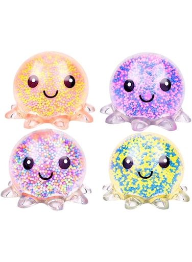 KASTWAVE Paw Squeeze Ball Squishy Toys, 2 Pcs Stress Balls for Adults Squishy Sugar Ball, Party Favors Squeeze Ball, Animals Dough Ball, Fidget Toys (Multicolor, Octopus Style 2)