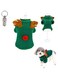 PETSARY Dogs and Cats Christmas Red Nose Reindeer Jumper Sweater with 1 Pcs Pet Id Tag Gift - Holiday Cloth Flannel Elk Nose &amp; Horns Designed - Warm Breathable Suit Costume Vest Outfit (Green, Medium)