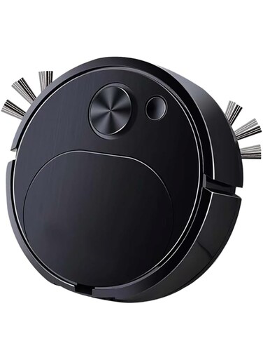 Azonee Robot Vacuum Cleaner, 3 in 1 Robot Vacuum Cordless USB Recha rgeable, Strong Suction &amp; Low Noise, Electric Robotic Vacuum Cleaner with Mop for Hair Hard Floor Carpet(Black)