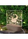 3D Acrylic Night Light Table Lamp with Wooden Base &ndash; Deer and Moon Design, Perfect Gift for Birthday, Anniversary &amp; Home D&eacute;cor