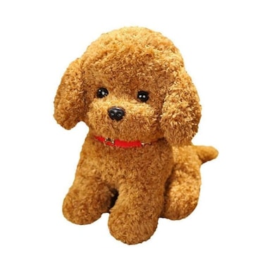 Soft and Adorable Realistic Furry Toy Dog with Pure Cotton Filling for Children Gift and Home Decoration, Brown