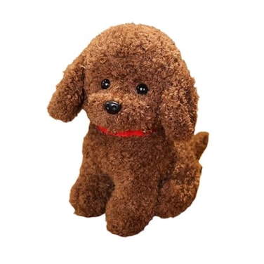 Soft and Adorable Realistic Furry Toy Dog with Pure Cotton Filling for Children Gift and Home Decoration, Dark Brown