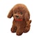 Soft and Adorable Realistic Furry Toy Dog with Pure Cotton Filling for Children Gift and Home Decoration, Dark Brown