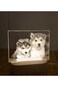 3D Acrylic Night Light Table Lamp with Wooden Base &ndash; Huskies Design, Perfect Gift for Birthday, Anniversary &amp; Home D&eacute;cor