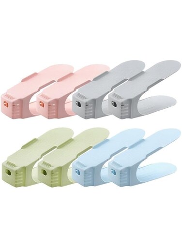 ALMEKAQUZ Shoe Slots Pack of 8, Adjustable Shoe Rack Stacker Storage Space Saver, Double Deck Shoe Rack Holder for Shoes Storage Closet Organization,Shoe Organizer,Shoe Shelf,Shoe Display