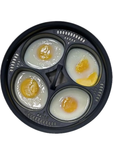 4-in-1 Egg Steamer, Silicone Egg Bite Molds Instant Pot Egg Molds Poached Egg Cups Food-Grade Egg Steamer Egg Steamer Poached Egg Steamer Egg Bite Cooker for Breakfast Healthy Snacks or Desserts