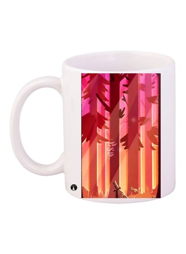 Tree Printed Coffee Mug White/Brown/Pink