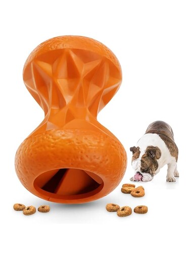 X spring Dog Toys Treat Dispensing, Indestructible Dog Toys with Slow Feeding, Indestructible Dog Toys, Interactive Dog Toys with Elastic Rubber, for Large/Medium/Small Dog Breed IQ Training