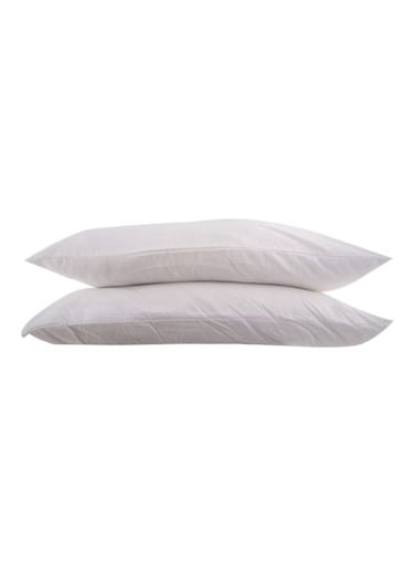 r us 2-Piece Pillow Set Microfiber White 50x75centimeter