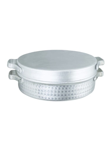 Shallow Cooking Pot Aluminum with Air-tight Lid Hammered Design 54cm