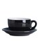 2-Piece Ergonomically Designed Fade-Proof Comfortable Grip White Edge Cup And Saucer Black 10.2x10.2x7cm
