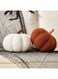 Vdoioe Pumpkin Pillow, 2 Pcs Halloween Pumpkin Throw Pillow 11.8 x 6 Inch Fall Pillow Thanksgiving Cushion Pumpkin Shaped Throw for Halloween Pillow Bedroom Sofa Couch Fall Decor