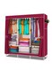 Non Woven Fabric Cloth Cabinet Storage Organizer With Cover Maroon