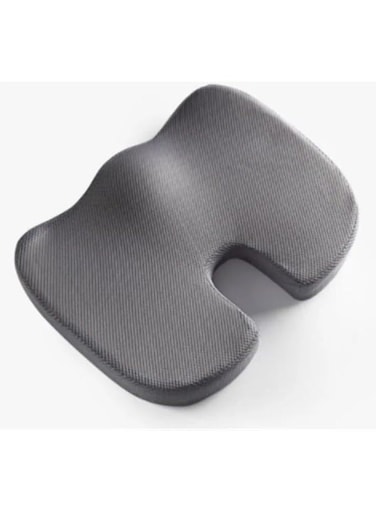 Memory Foam Seat Cushion with Cover Orthopedic Non Slip Chair Pad for Tailbone Sciatica Lumbar Support Lower Back Pillow Hip Pain Relief for Home Office Chair Car Wheelchair Grey Beige