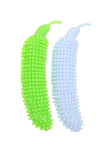 2Pcs Pet Molar Toy Cucumber Shape Dog Chewing Plaything Candy Color Cleaning Teeth Toys Dental Exercise Chewers for Puppy Cat Supplies