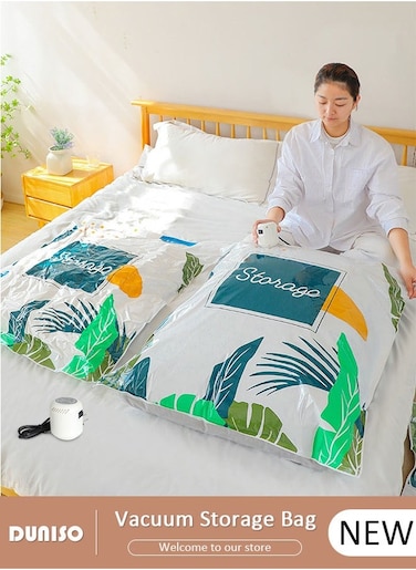 ​10 Pack Vacuum Storage Bags with Electric Pump (2 Jumbo + 2 Large + 2 Medium + 4 Small) Compression Bags Space Saver Bags Vacuum Seal Bags for Packing, Clothes, Comforters, Blankets