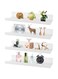 LDHHYH Set of 4 Wall Shelves, No Drilling, White, Acrylic Shelf, No Drilling Wall, 30 cm Shelf, No Drilling, Acrylic Floating Shelf, Wall Shelf for Gluing for Kitchen, Bathroom, Office, Living Room