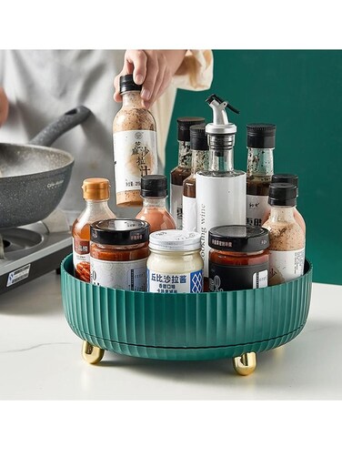 Rotating Spice Rack Food Storage Container for Kitchen Cabinets