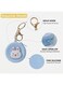 MOBCOS Mini Pouch Keychain &ndash; Cute Round Zipper Coin Purse &amp; Multipurpose Mini Storage Bag with Keyring for Coins, Cash, Keys and Small Essentials   Blue Rabbit