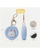 MOBCOS Mini Pouch Keychain &ndash; Cute Round Zipper Coin Purse &amp; Multipurpose Mini Storage Bag with Keyring for Coins, Cash, Keys and Small Essentials   Blue Rabbit