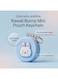 MOBCOS Mini Pouch Keychain &ndash; Cute Round Zipper Coin Purse &amp; Multipurpose Mini Storage Bag with Keyring for Coins, Cash, Keys and Small Essentials   Blue Rabbit