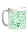 Arabic Letters Printed Coffee Mug White/Green 11ounce