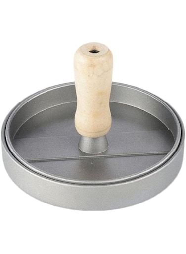 Dubai Gallery Burger Meat Press With Handle Beige/Silver 12.5Centimeter