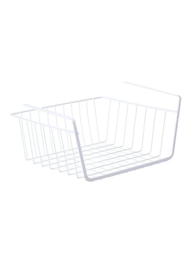 Metal Wire Under Shelf Hanging Storage Basket White