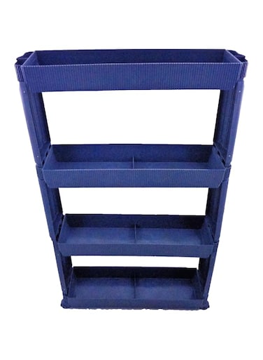 Trolley Rack Available in Designs Perfect for Organizing Kitchen Bathroom or Office Durable and Stylish Storage Solution for Any Space (Blue, 4-Layer)