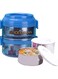 1.6L Stainless Steel Bento Lunch Box for Kids, 2-Tier Stackable Stainless Steel Children Bento Lunch Container, Portable Leakproof Child Food Container for Kid Picnic (Blue)