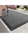Color&amp;Geometry Front Door Mat 45 x 75 cm, Outdoor Doormat for Home Entrance, Outside Entry Exterior Floor Heavy Duty Non-Slip Welcome Matt for Patio Waterproof - Black