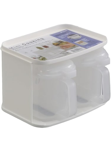 Inomata Hokan-sho Plastic Mini Seasoning Pot Organizer, White