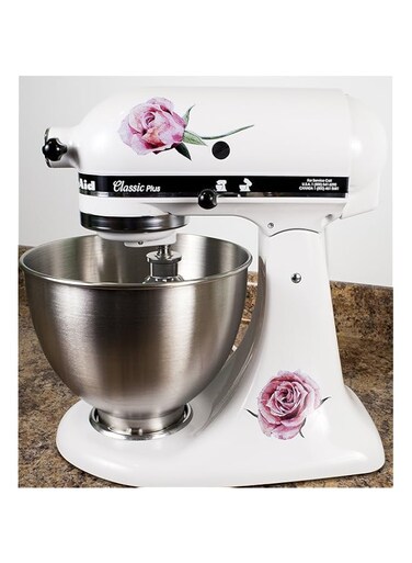Milk Mug Designs Victorian Roses Floral Bakery Vinyl Decals for Kitchen Mixers