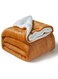 Soft Sheep Reversible Sherpa Blanket Super King Size for Bed Throw Sofa Travel Flannel Blanket Golden Beige 220x240cm