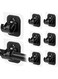 No Drill Curtain Rod Brackets 8PCS, No Drilling Self Adhesive Curtain Rod Holder Hooks, Nail Free Curtain Rod Hooks, Curtain Hangers for Bathroom Kitchen Home (Black)