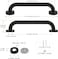 Shower Grab Bar, 12 Inch Black Bathroom Grab Bar, 1" Diameter Stainless Steel Anti-Slip Grab Bars for Bathtubs and Showers, Handicap Shower Grab Bar for Seniors Elderly