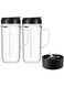 2 Pack Magic Bullet Blender Cups, Tall 22oz Cups Mugs Flip Top To-Go Lids &amp; 4 Fins Cross Blade with Gasket Handle Replacement Part Compatible Magic Bullet Blender Juicer Mixer Accessories 250W MB1001