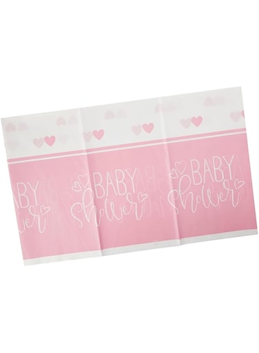 Unique Pink Hearts Plastic Tablecover