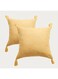 Eschur Linen Throw Pillow Covers Decorative Square Pillowcases Cushion Covers for Home Decor Sofa Bedroom Car 45 x 45CM (Yellow)